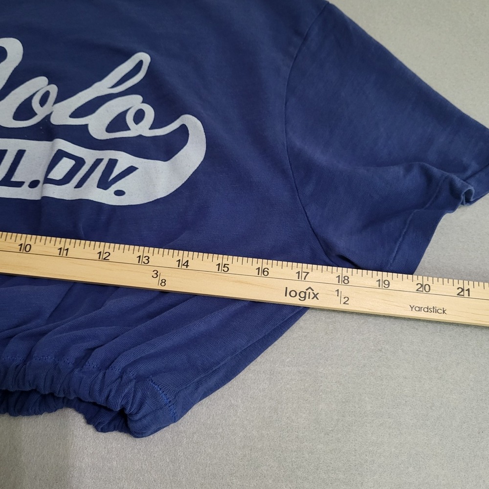 Upcycled Cropped Ralph Lauren Polo Graphic T-Shirt Size M OOAK Elastic Waist - Picture 8 of 9